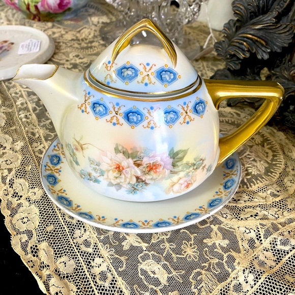 HTF Royal Rudolstadt Prussia small teapot and gray - Picture 1 of 10